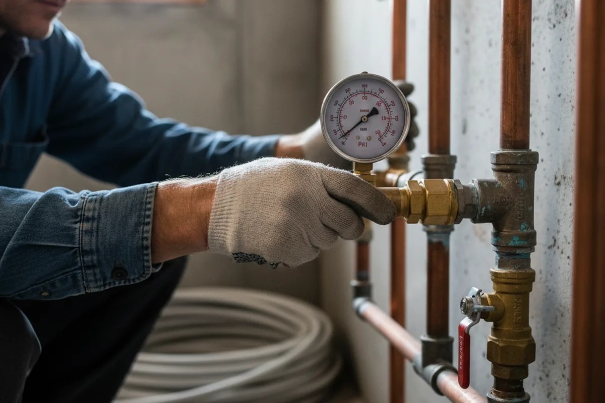 Pressure testing a repaired line during Water Line Repair in Delcambre